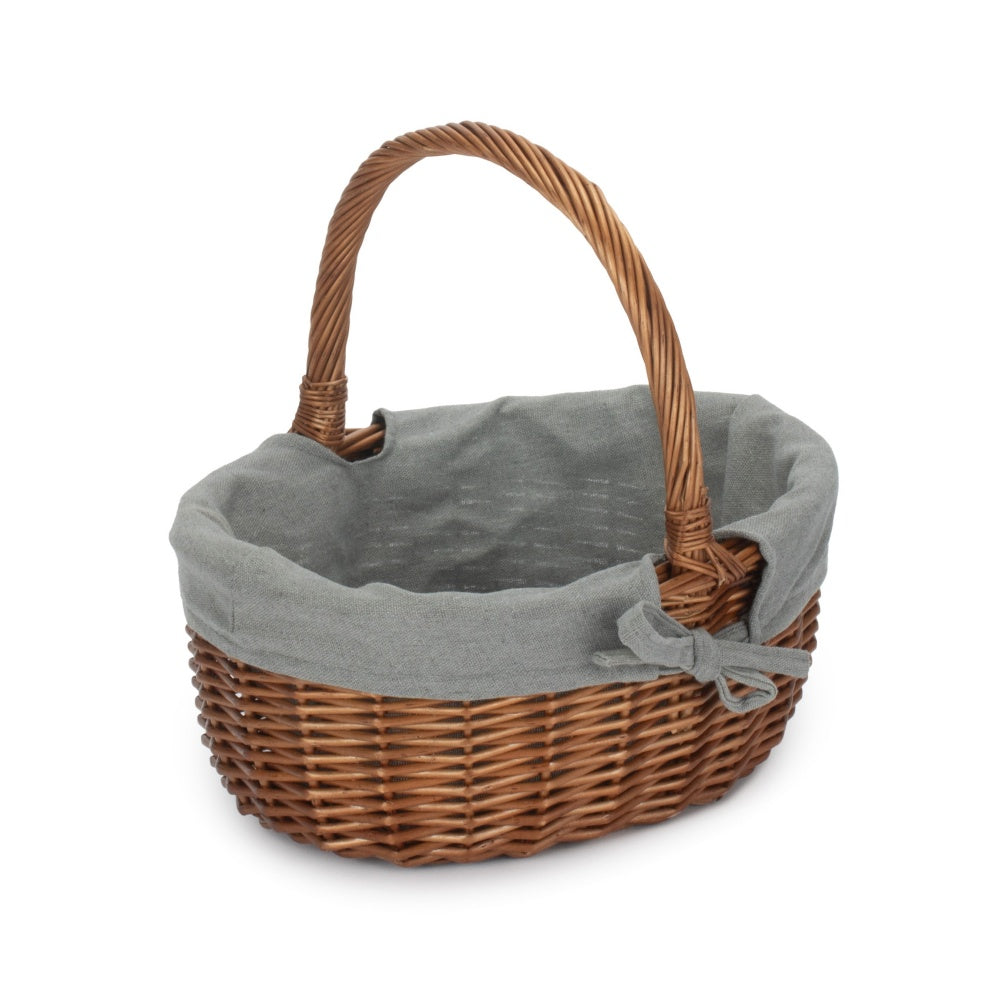 Red Hamper Double Steamed Oval Shopping Basket