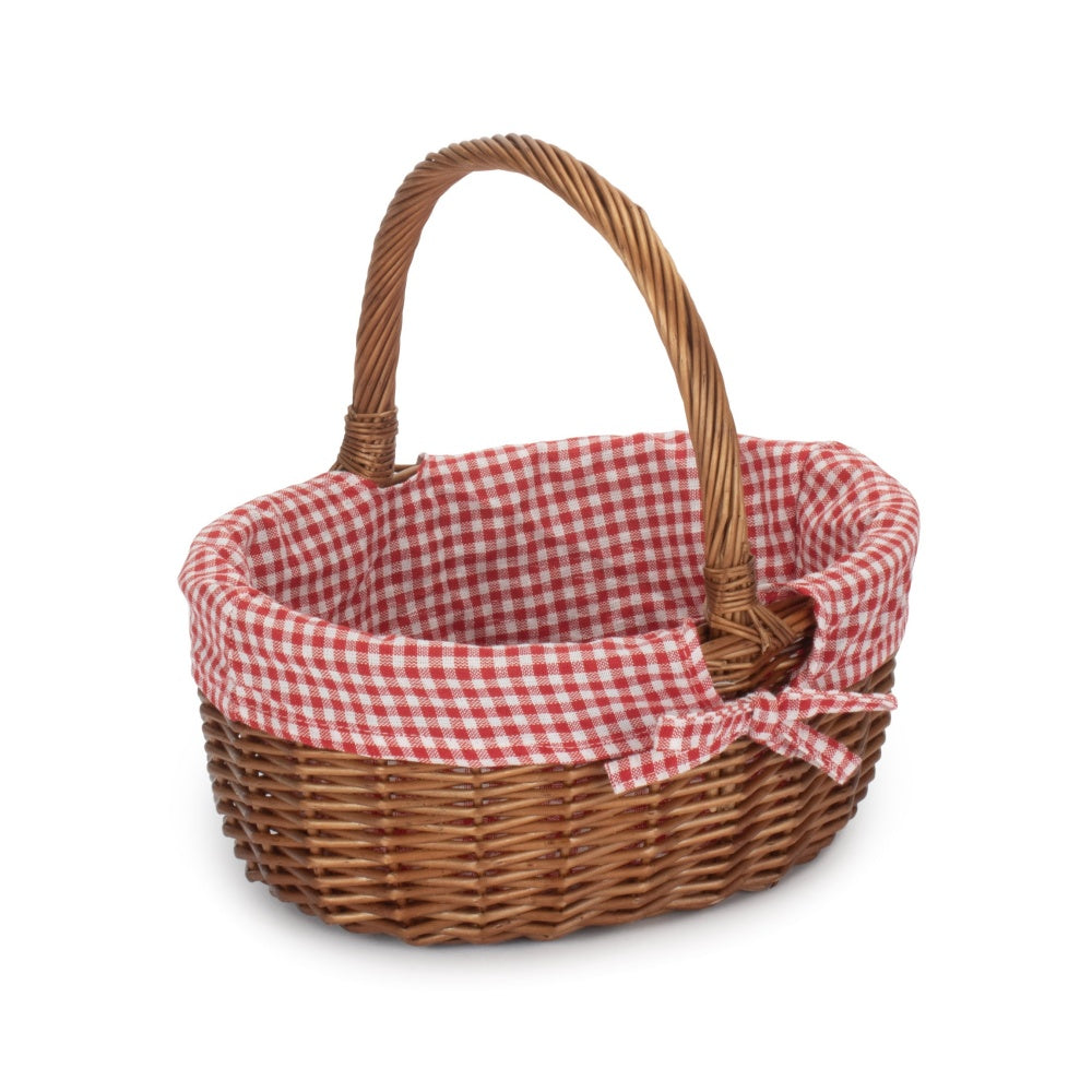 Red Hamper Double Steamed Oval Shopping Basket