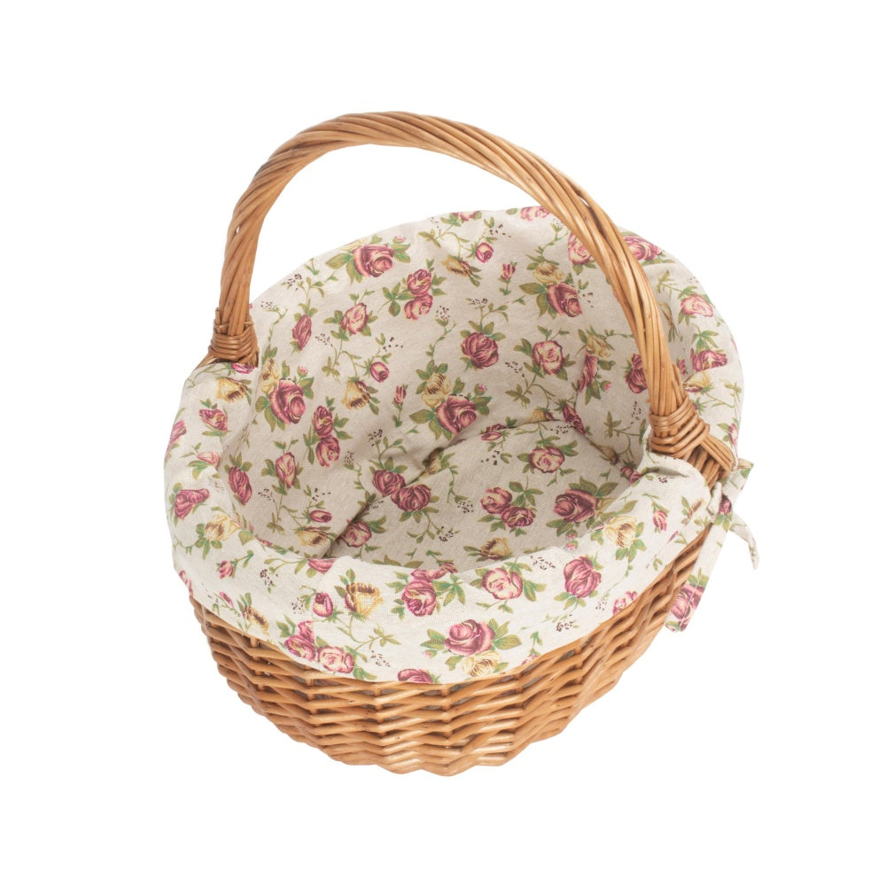 Small Deluxe Double Steamed Wicker Shopping Basket