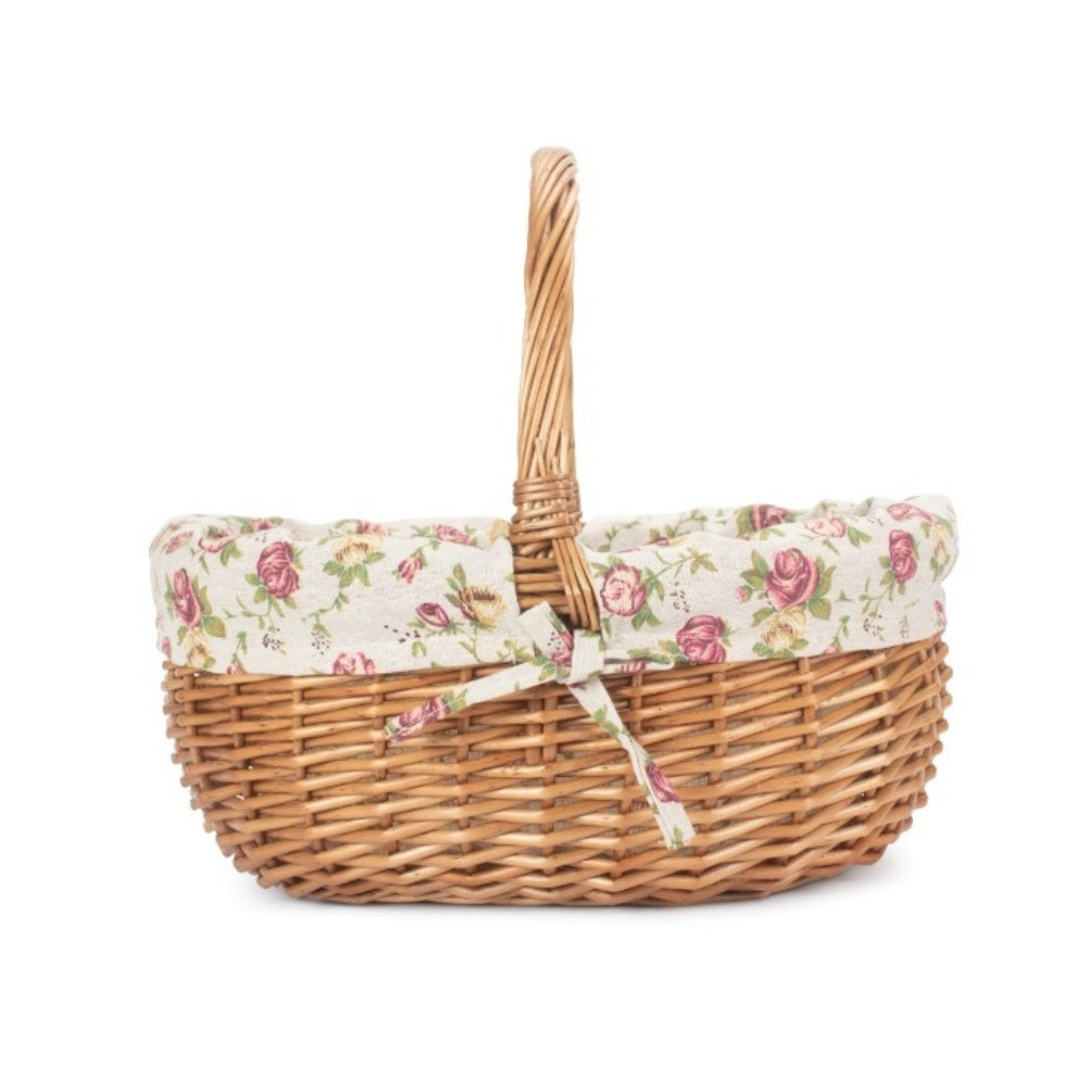 Small Deluxe Double Steamed Wicker Shopping Basket