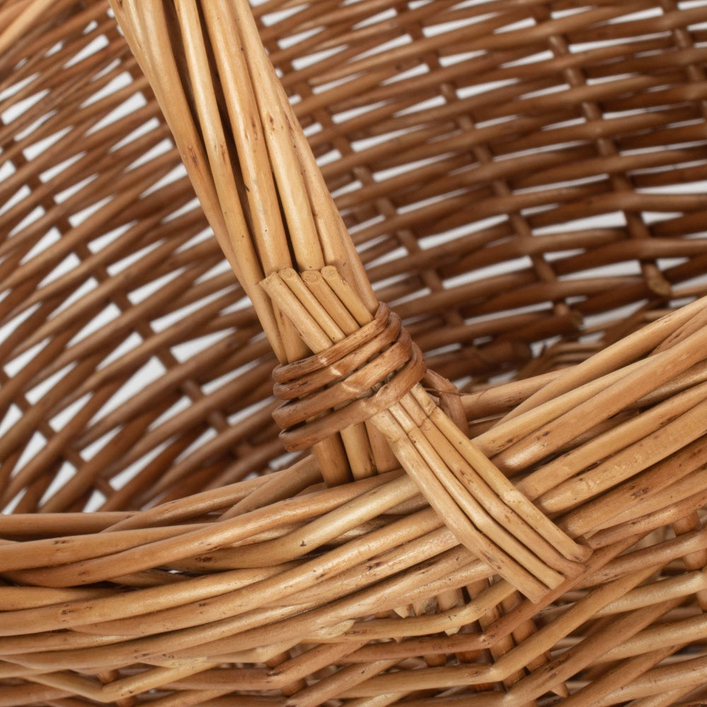 Small Deluxe Double Steamed Wicker Shopping Basket