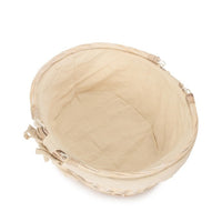 Whitewash Swing Handle Wicker Shopping Basket with White Lining