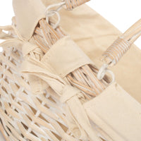 Whitewash Swing Handle Wicker Shopping Basket with White Lining