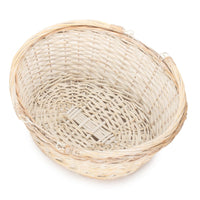 Unlined Whitewash Swing Handle Wicker Shopping Basket