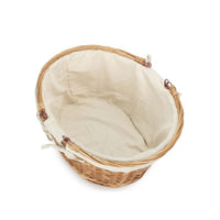 Lined Double Steamed Wicker Shopping Basket With Swing Handles