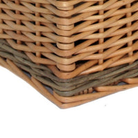Red Hamper Full buff Unpeeled Wicker Drinks Basket