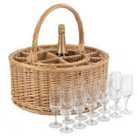Red Hamper Garden Picnic Basket Complete with 12 Glasses