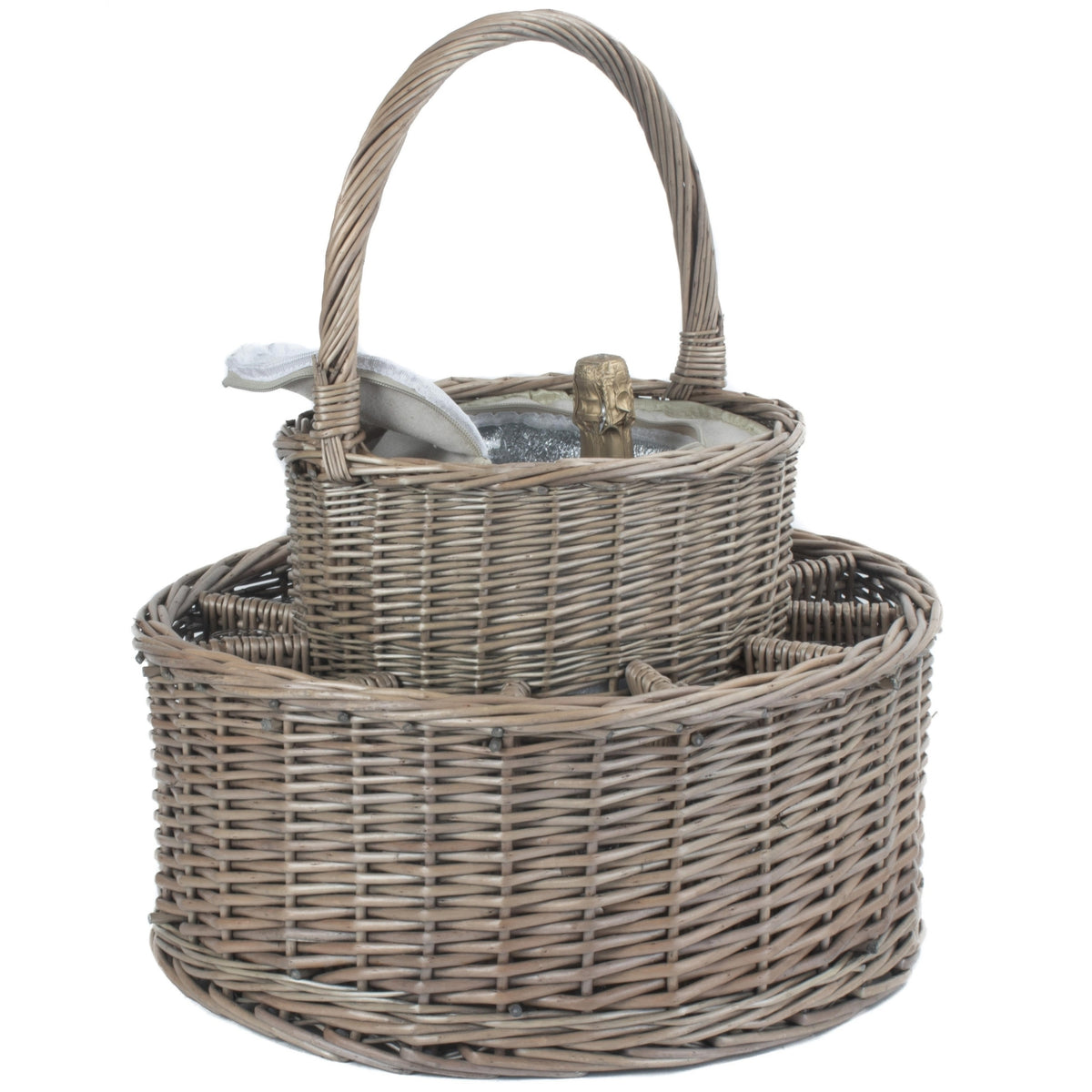 Red Hamper Chilled Drinks Picnic Basket