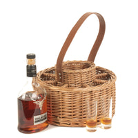 Red Hamper Round Wicker Whisky Celebration Drinks Carrier