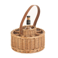 Red Hamper Round Wicker Whisky Celebration Drinks Carrier