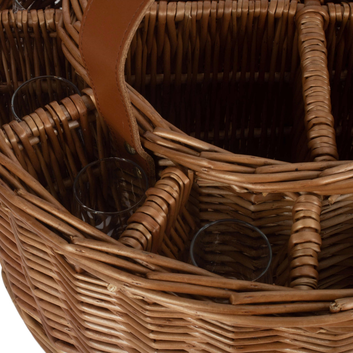 Red Hamper Wicker Light Steamed Garden Party Basket