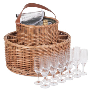Red Hamper Green Tweed Chilled Wicker Garden Party Basket