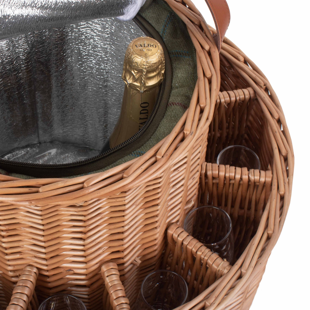 Red Hamper Green Tweed Chilled Wicker Garden Party Basket