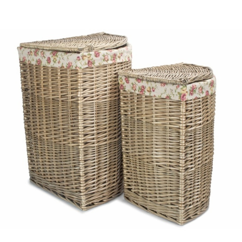 Panier à linge doublé en coton antique Wash Corner Garden Rose