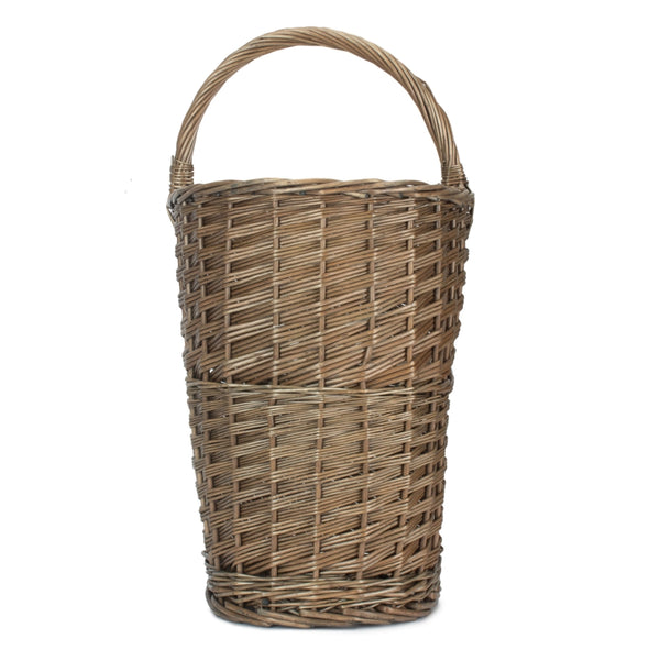 Antique Wash Willow Wicker Stair Basket