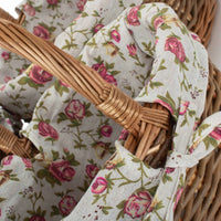 Red Hamper Oval Unpeeled Willow Shopping Basket With Garden Rose Lining