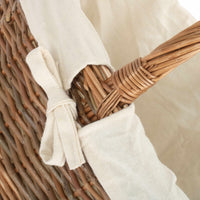 Red Hamper Oval Unpeeled Willow Shopping Basket With White Lining