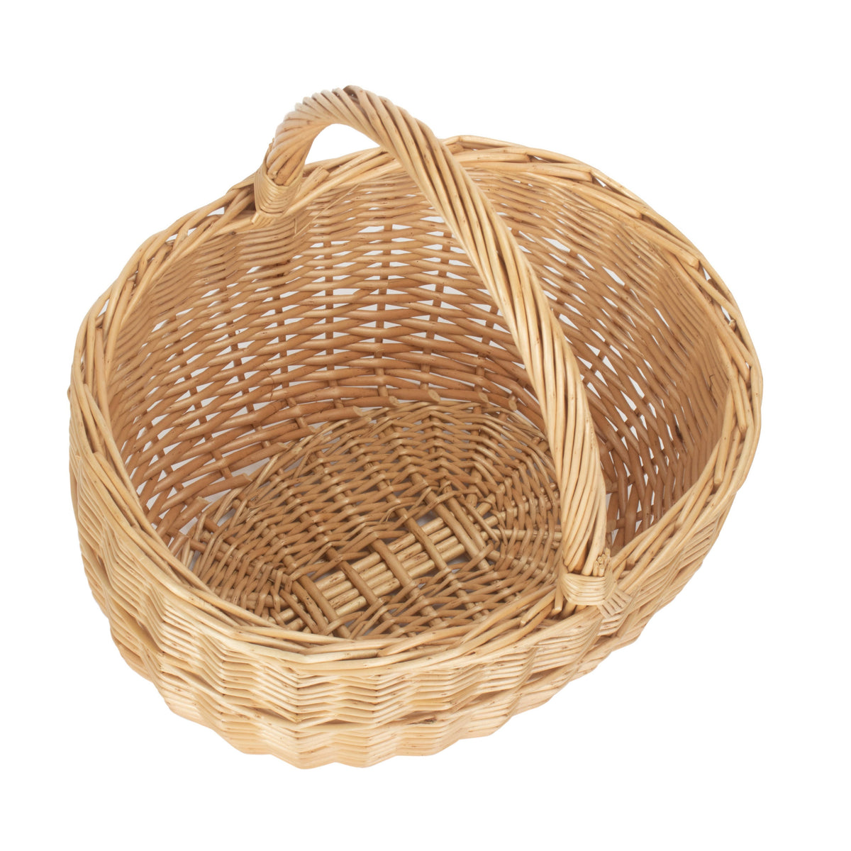 Red Hamper Buff Willow Oval Wicker Shopping Basket