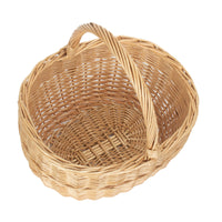 Red Hamper Buff Willow Oval Wicker Shopping Basket