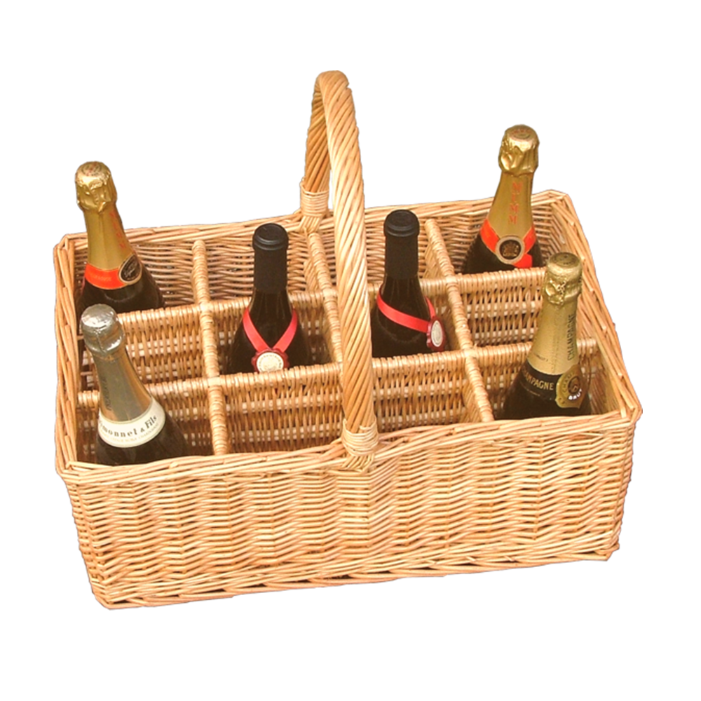 Red Hamper 12 Bottle Wicker Basket