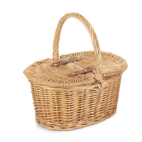 Red Hamper Child's Lined Oval Lidded Picnic Basket