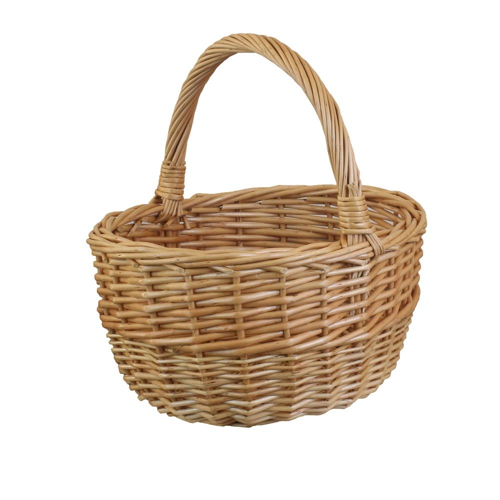 Red Hamper Buff Willow Oval Wicker Shopping Basket