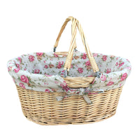 Red Hamper Large Swing Handle Wicker Shopping Basket