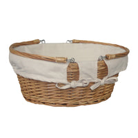 Red Hamper Large Swing Handle Wicker Shopping Basket
