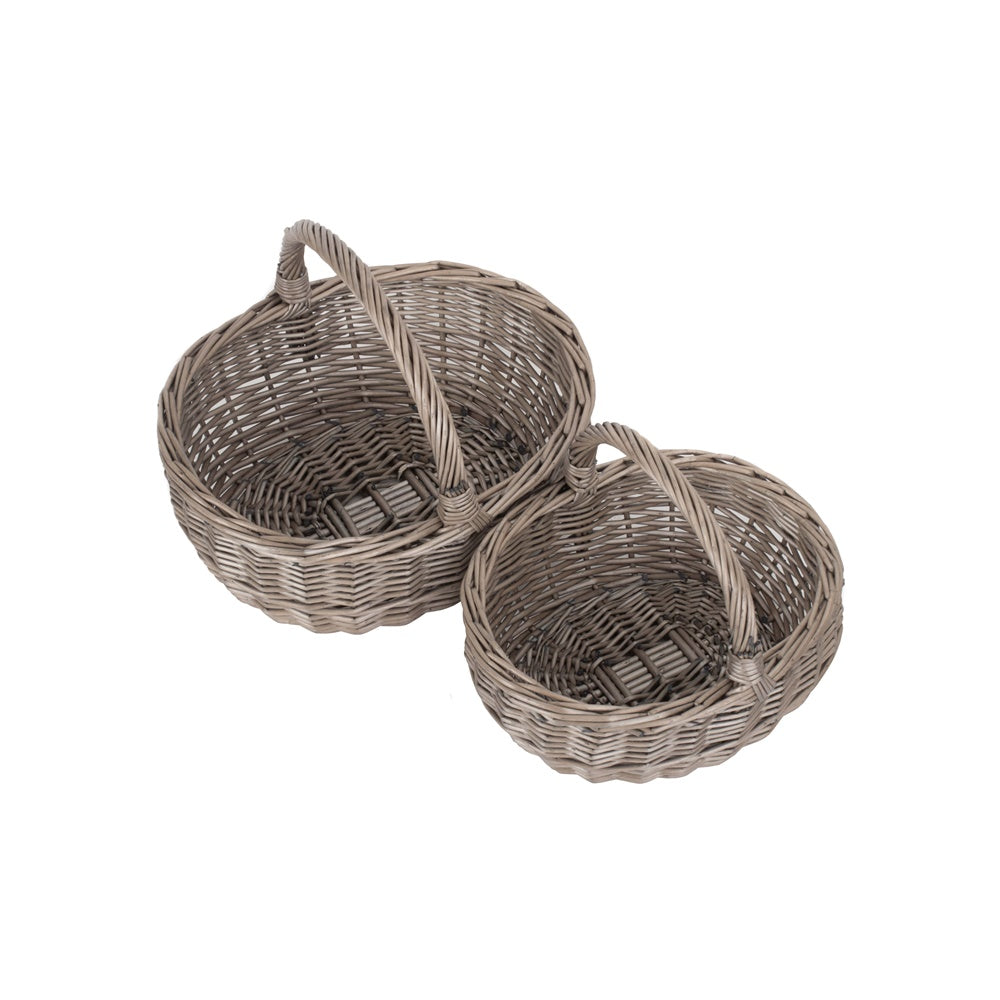 Red Hamper Unlined Antique Wash Wicker Bathroom Shopping Basket