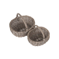 Red Hamper Unlined Antique Wash Wicker Bathroom Shopping Basket