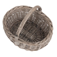 Red Hamper Unlined Antique Wash Wicker Bathroom Shopping Basket