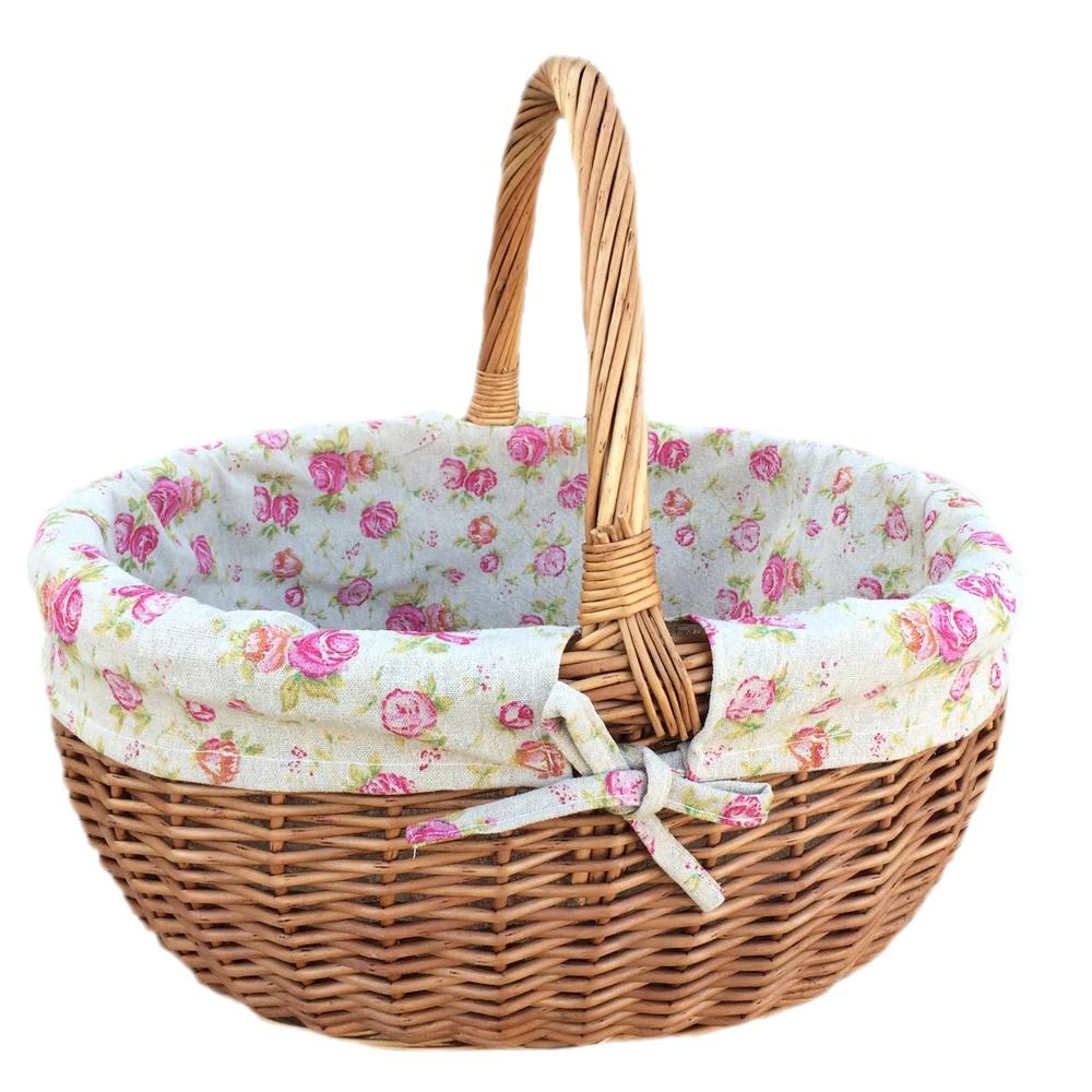Red Hamper Large Deluxe Wicker Shopping Basket