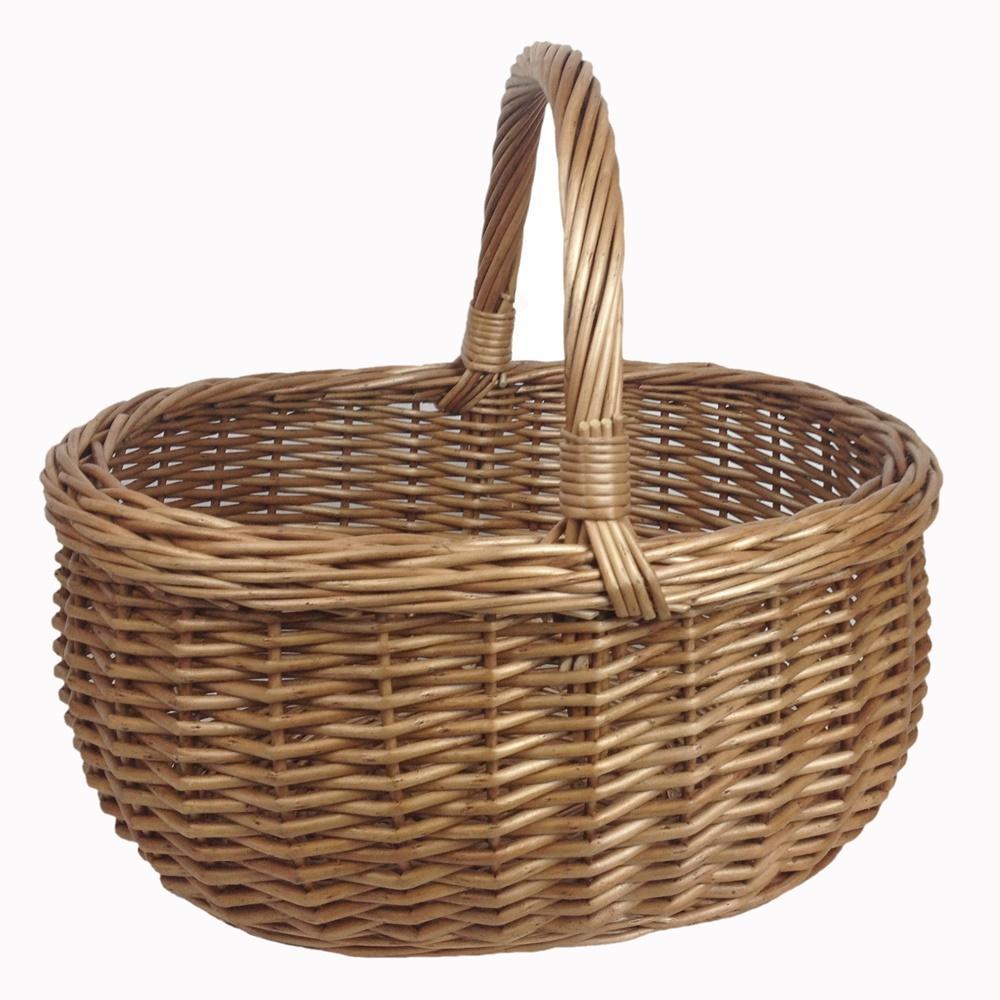 Red Hamper Large Deluxe Wicker Shopping Basket