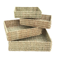 Red Hamper Unlined Rectangular Seagrass Tray