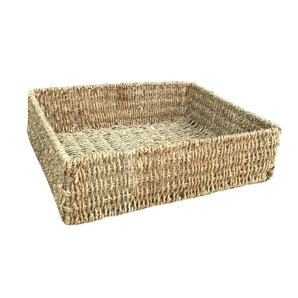 Red Hamper Unlined Rectangular Seagrass Tray
