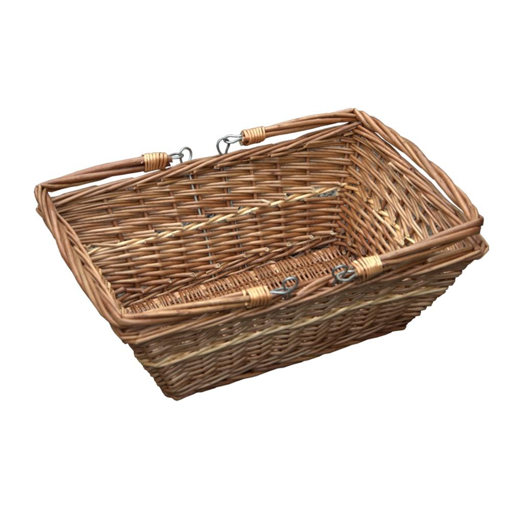 Red Hamper Rectangular Market Shopping Basket
