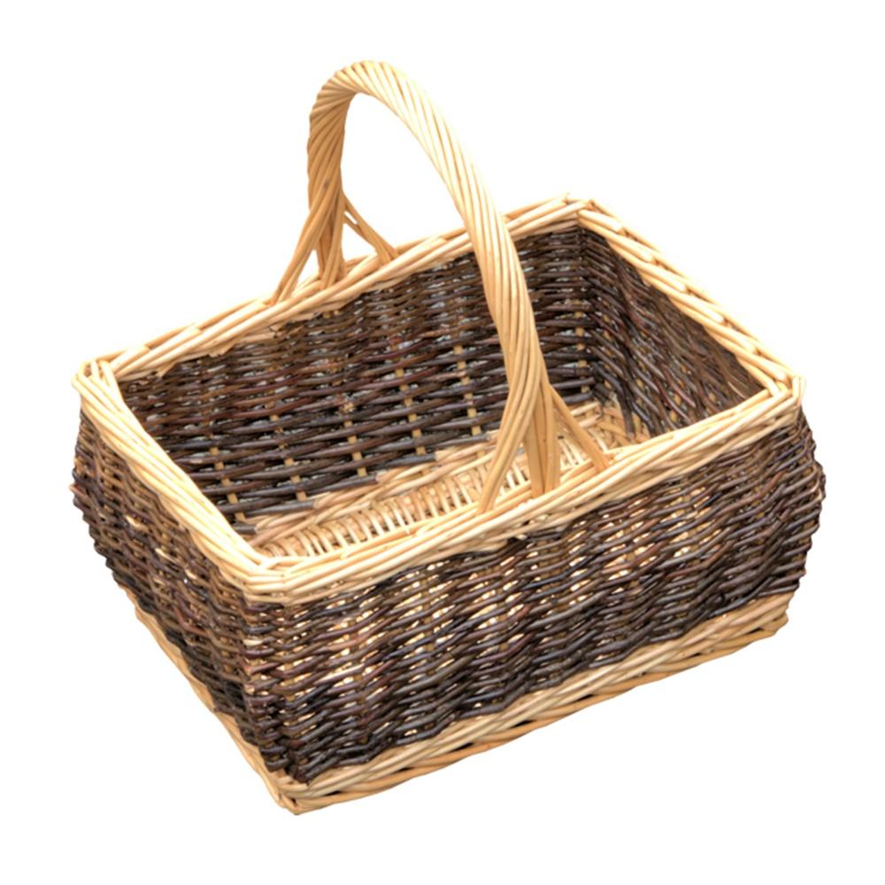 Red Hamper Rustic Rectangular Shopping Basket