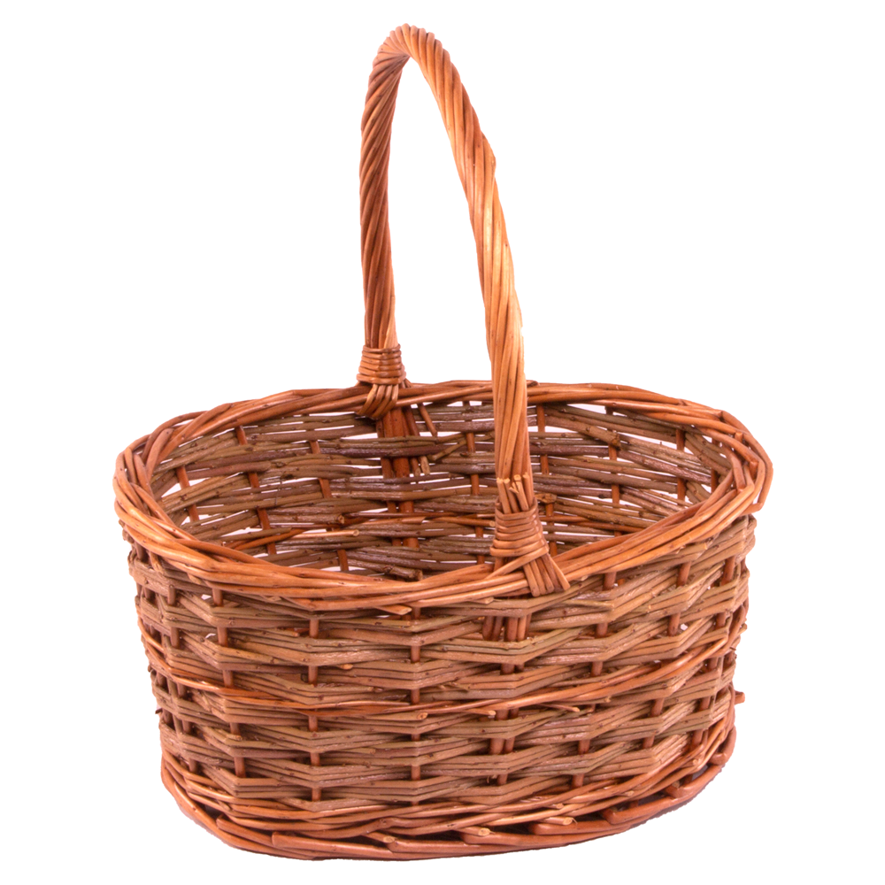 Red Hamper Small Rustic Oval Shopping Basket