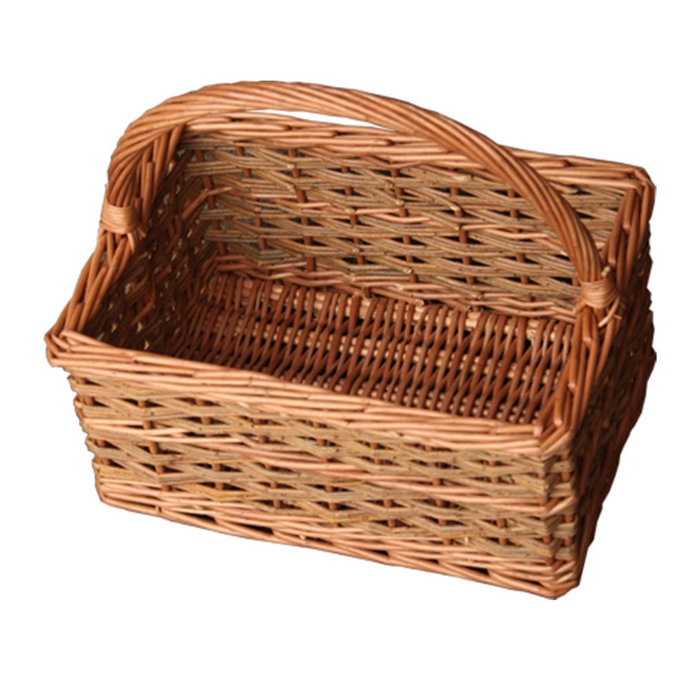 Red Hamper Small Rustic Rectangular Shopping Basket