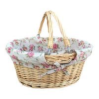 Red Hamper Small Swing Handle Wicker Shopping Basket