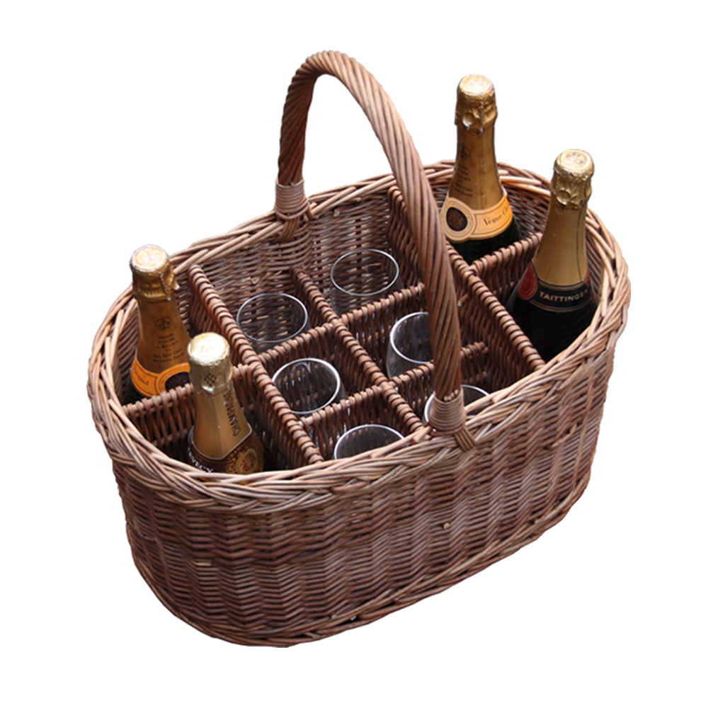 Red Hamper Oval Festival Drinks Basket