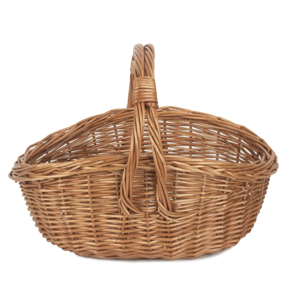 Red Hamper Cesto In Vimini Di Salice Per Spesa - Marrone, 24x28x14 Cm, Fatto A Mano Con Materiali Naturali