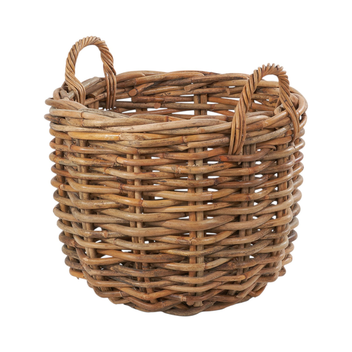Set of 4 Chunky Rattan Round Logs Baskets