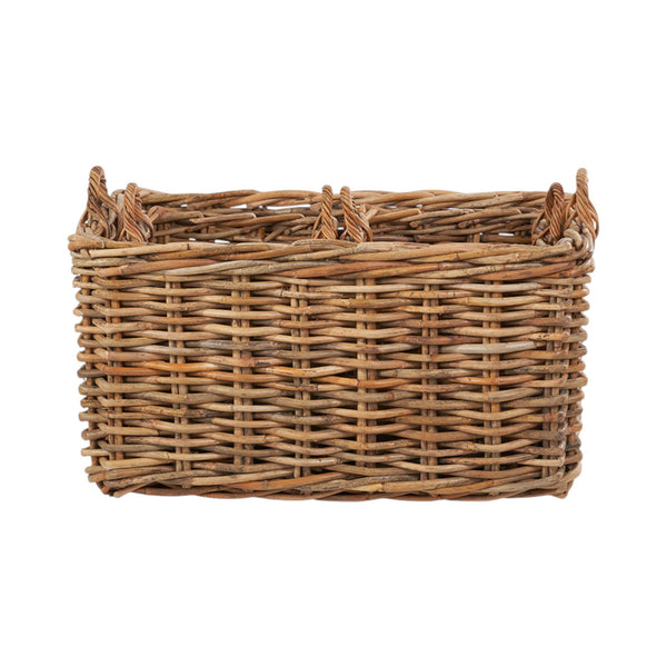 Set of 3 Chunky Natural Rattan Storage Baskets