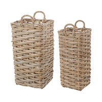 Set of 2 Square Grey Kubu Umbrella Baskets
