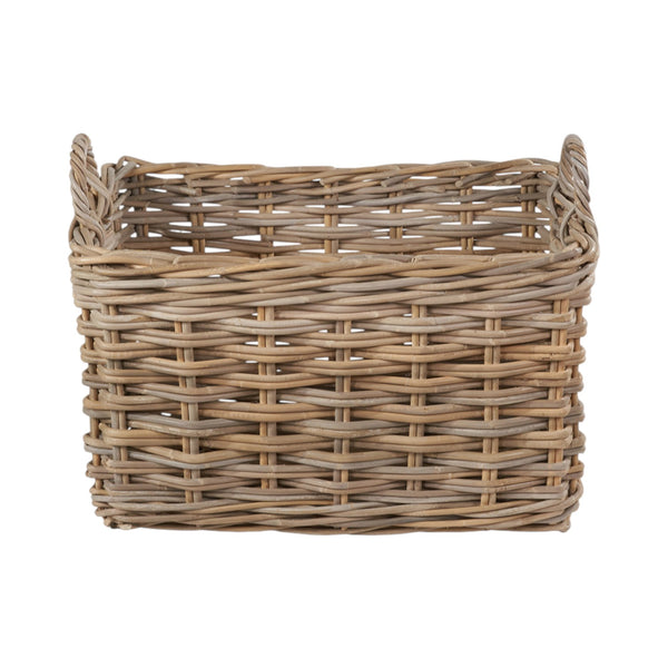 Set of 2 Rectangular Grey Kubu Storage Baskets