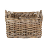 Set of 2 Rectangular Grey Kubu Storage Baskets