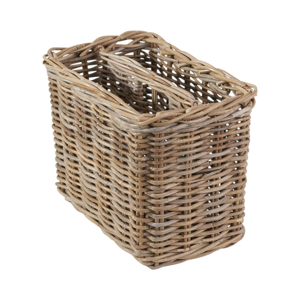 Grey Kubu Rattan Magazine Basket