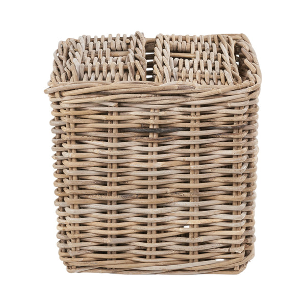 Set of 5 Grey Kubu Rattan Rectangular Storage Baskets
