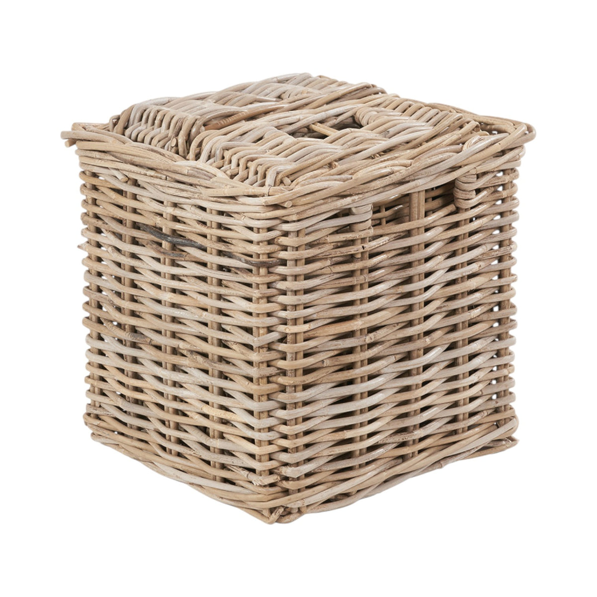 Set of 5 Grey Kubu Rattan Rectangular Storage Baskets
